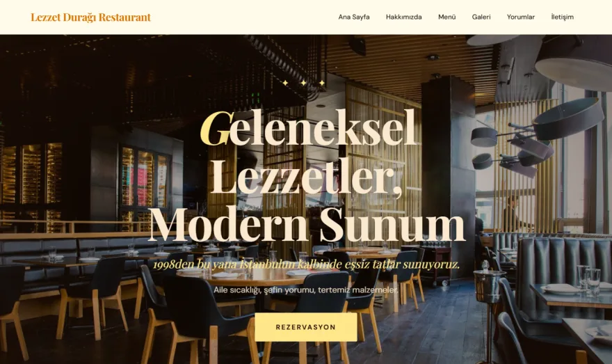 Lezzet Durağı — Restaurant teması örnek görünümü